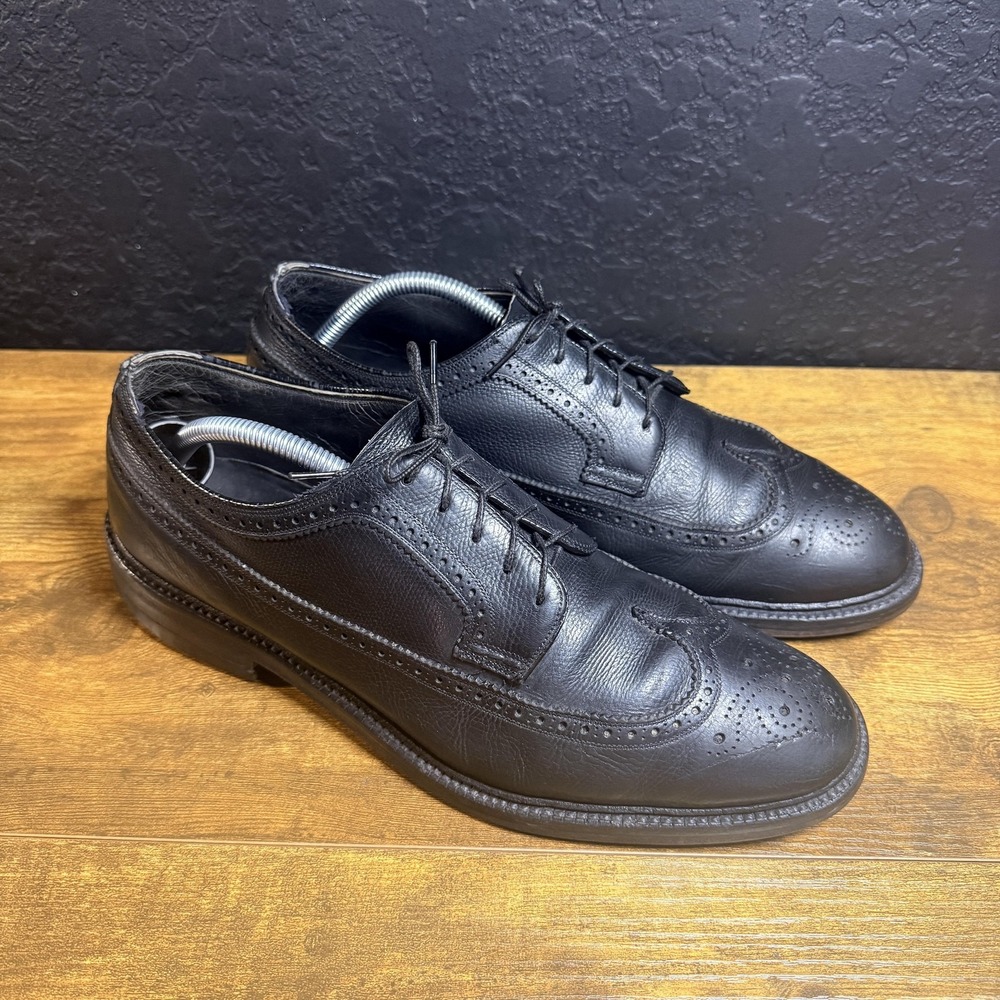 Florsheim Imperial Longwing Blucher Black Pebble Grain Leather Mens 10.5